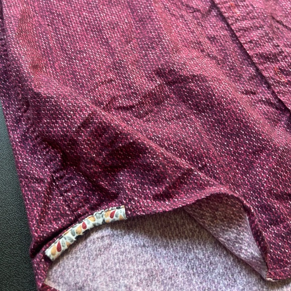 Robert Graham Mens Woven Finnegan Button-Down Dress Shirt Burgundy Size Medium - Picture 4 of 10